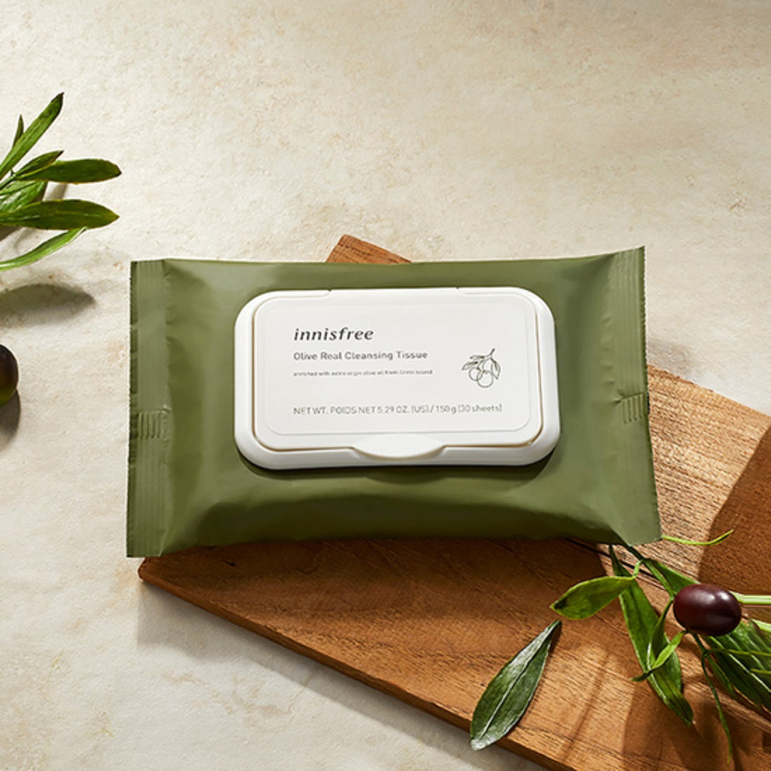 Giấy Tẩy Trang Innisfree Olive Real Cleansing Tissue - Kallos Vietnam