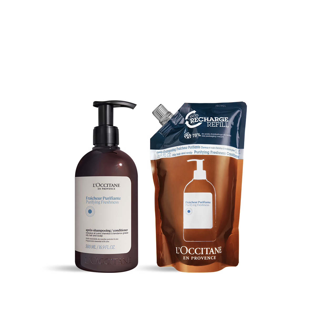 Bộ Quà Tặng L'OCCITANE Purifying Freshness Conditioner + Eco Refill Set - Kallos Vietnam