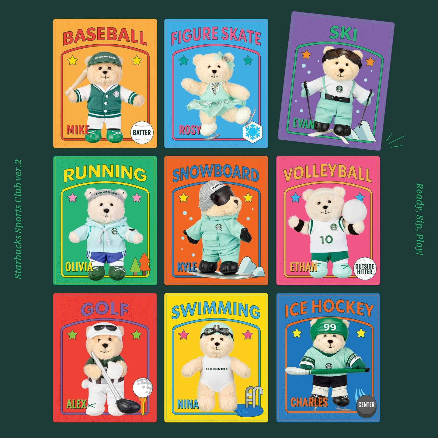 Móc Khoá STARBUCKS Volleyball Bearista Keychain Ethan - Kallos Vietnam