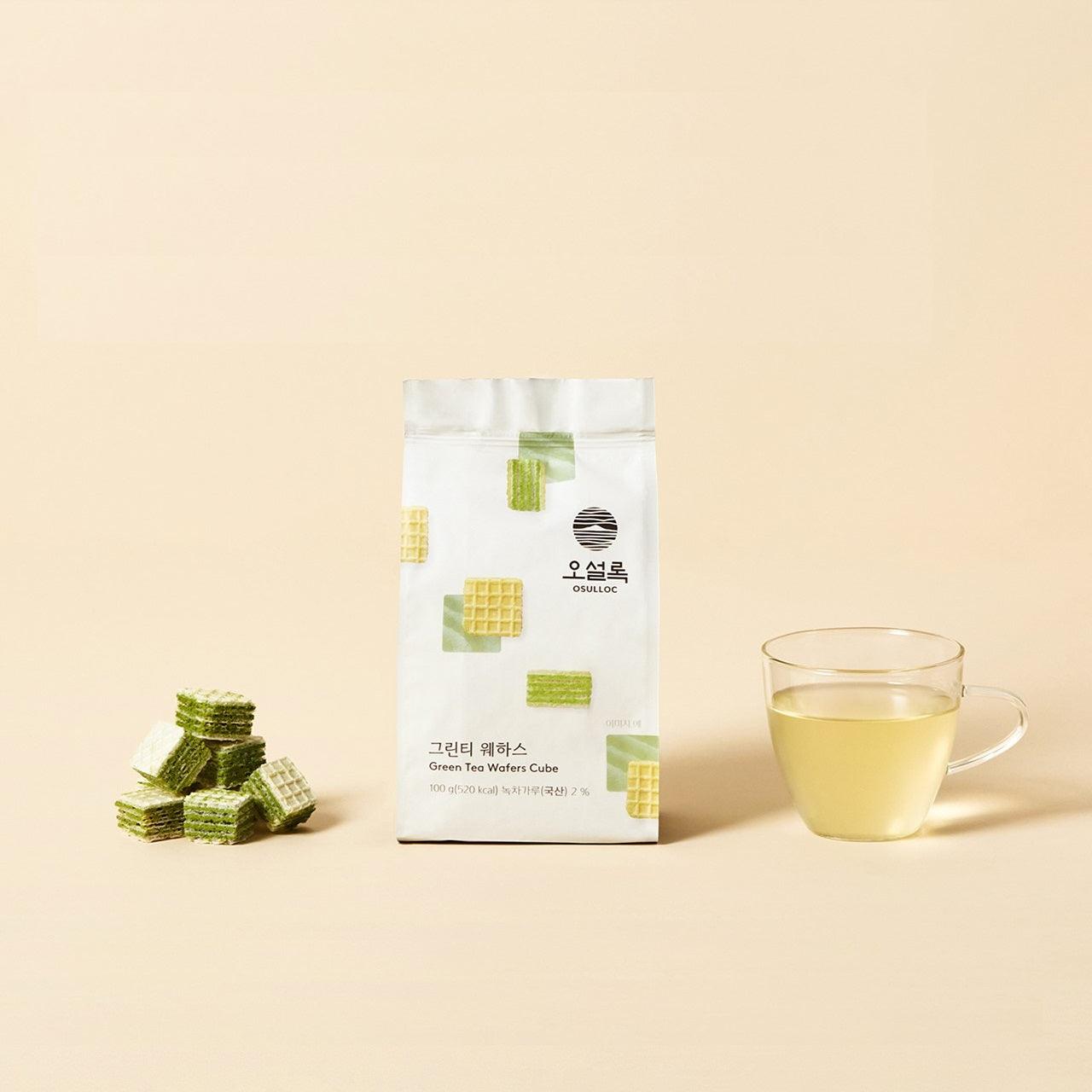 Bánh Xốp Osulloc Green Tea Wafers Cube - Kallos Vietnam