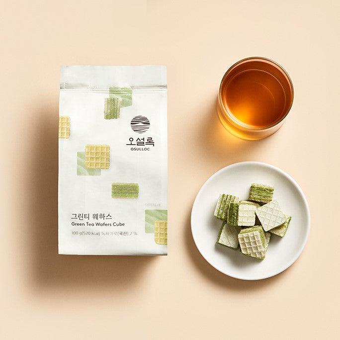 Bánh Xốp Osulloc Green Tea Wafers Cube - Kallos Vietnam