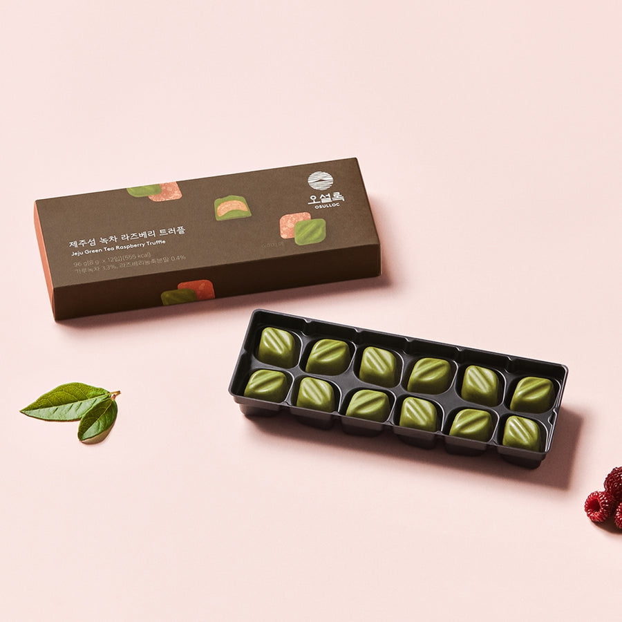 Socola OSULLOC Jeju Green Tea Raspberry Truffle - Kallos Vietnam