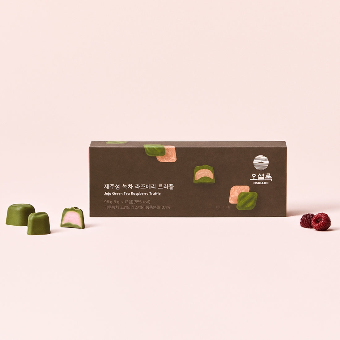 Socola OSULLOC Jeju Green Tea Raspberry Truffle - Kallos Vietnam