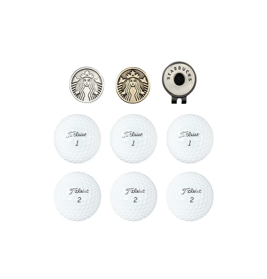 Bóng Golf Starbucks Buddy Black Golf Ball And Ball Marker 6P Set - Kallos Vietnam