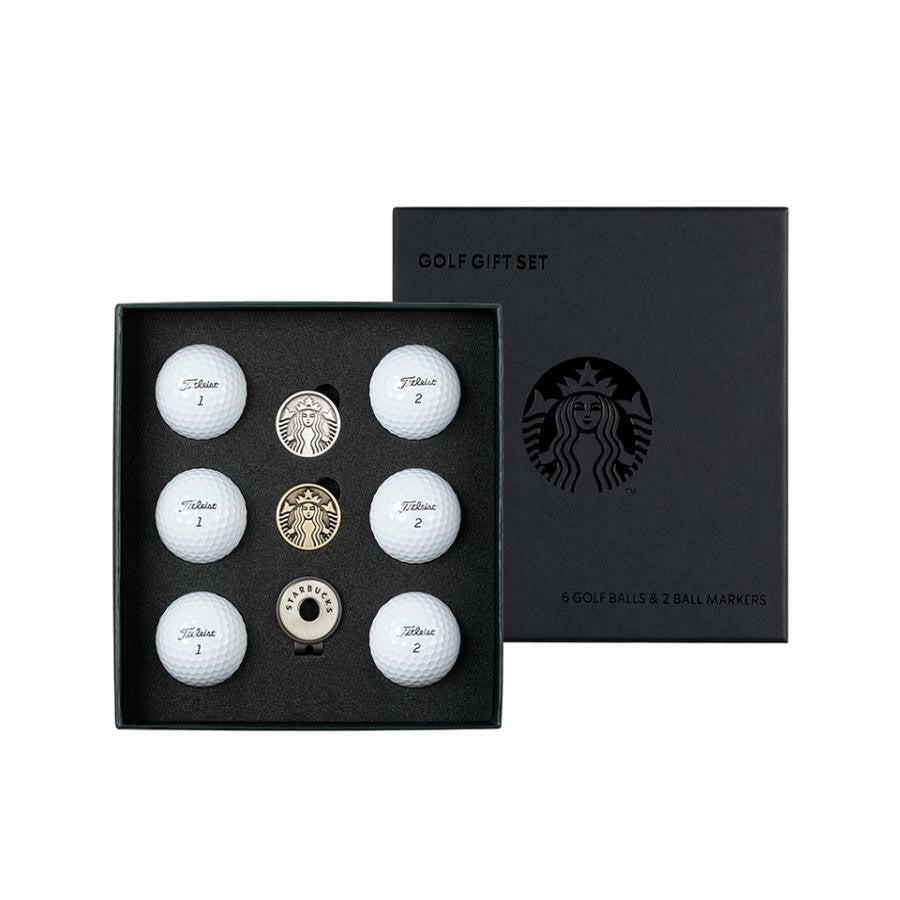 Bóng Golf Starbucks Buddy Black Golf Ball And Ball Marker 6P Set