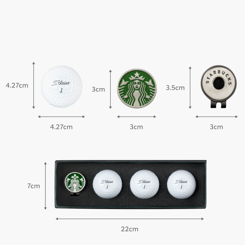 Bóng Golf Starbucks Buddy Black Golf Ball And Ball Marker Set