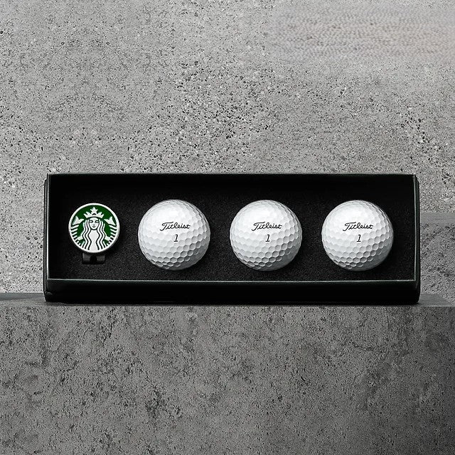 Bóng Golf Starbucks Buddy Black Golf Ball And Ball Marker Set