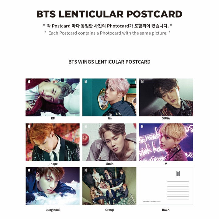 Ảnh BTS Lenticular Postcard Ver.3 (Wings) - Kallos Vietnam