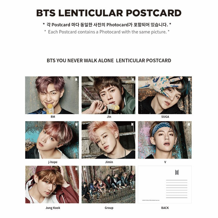 Ảnh BTS Lenticular Postcard Ver.3 (You Never Walk Alone) - Kallos Vietnam