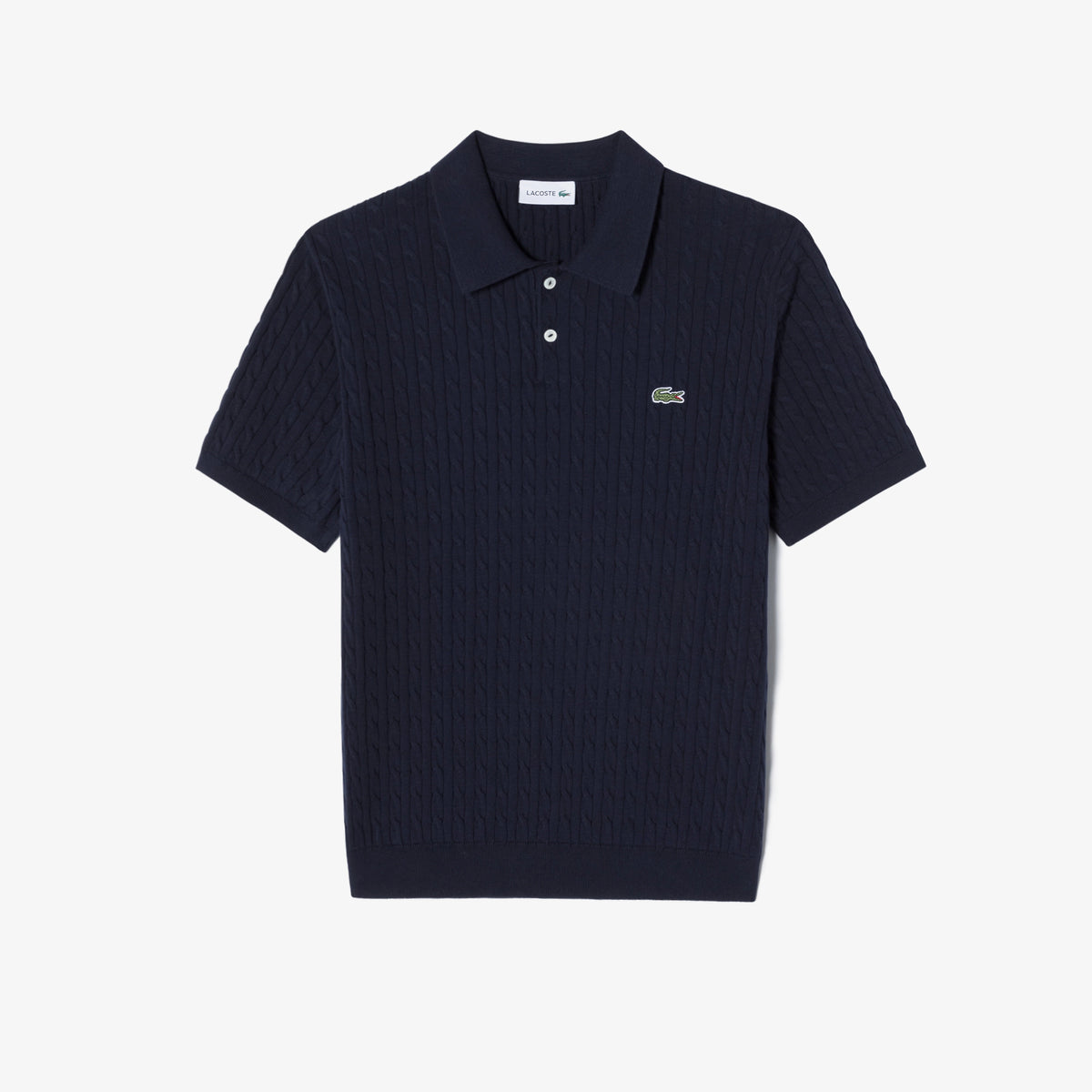 Áo LACOSTE Cable Short Sleeve Polo #166 / Navy Blue