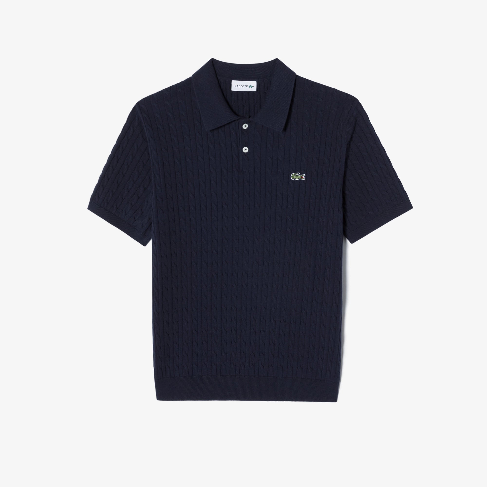 Áo LACOSTE Cable Short Sleeve Polo #166 / Navy Blue - Kallos Vietnam