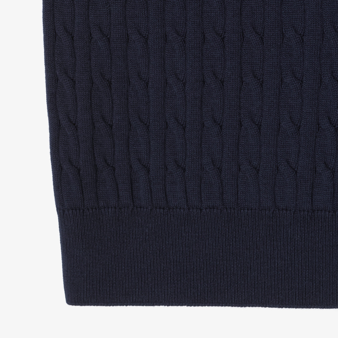 Áo LACOSTE Cable Short Sleeve Polo #166 / Navy Blue