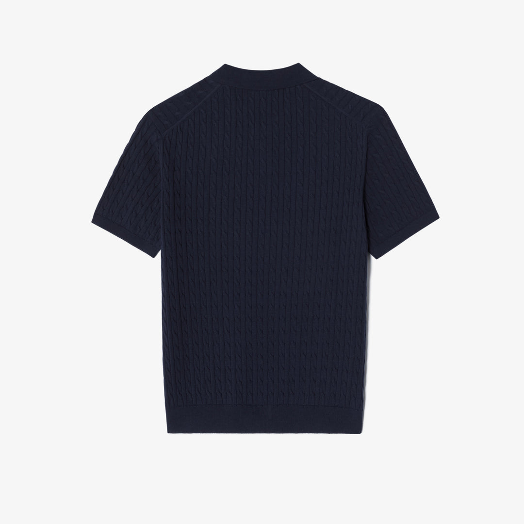 Áo LACOSTE Cable Short Sleeve Polo #166 / Navy Blue