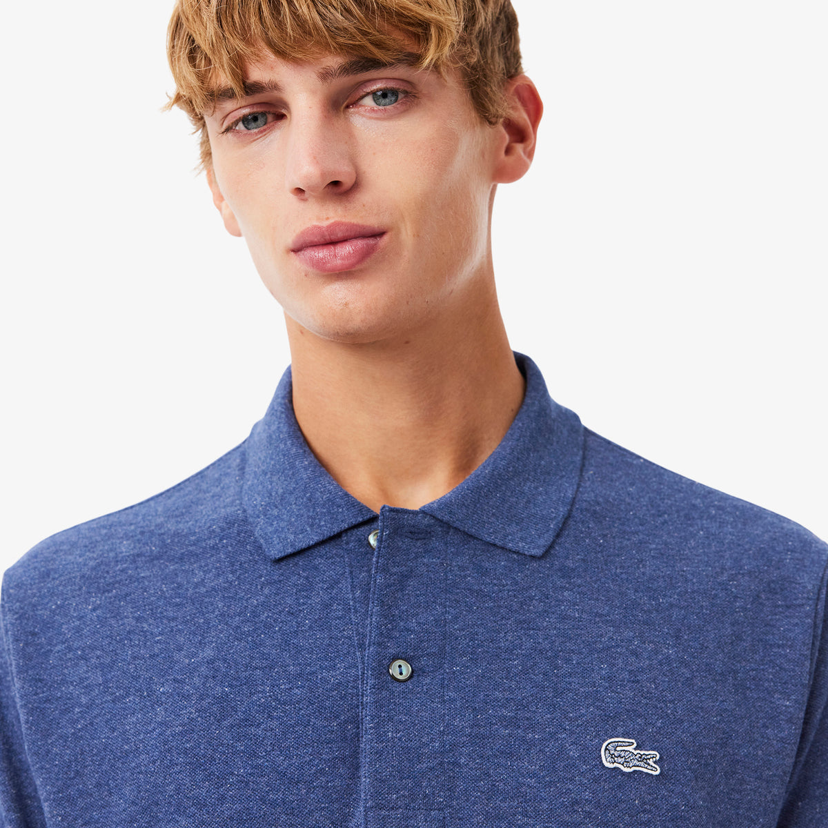 Áo LACOSTE Classic Fit Short Sleeve Melange Polo #I7Y / Navy Blue