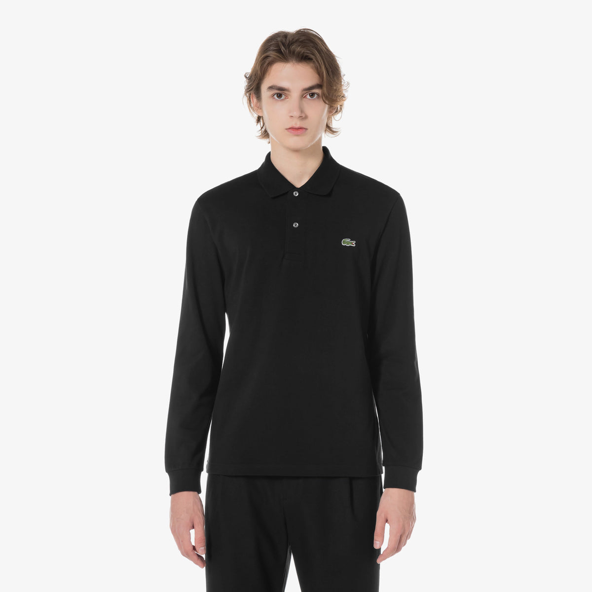 Áo LACOSTE French Regular Fit Long Sleeve Basic Polo #031 / Black