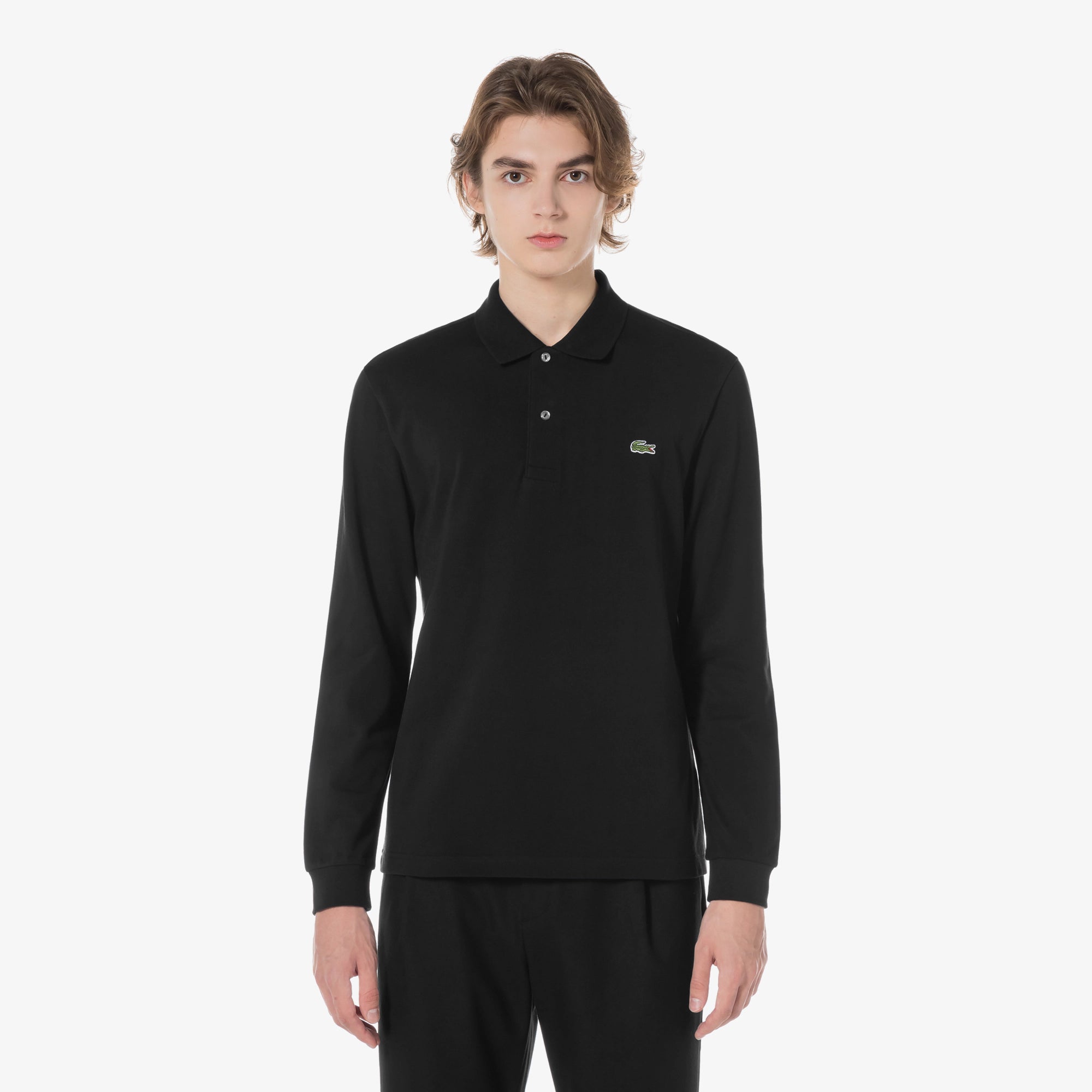 Áo LACOSTE French Regular Fit Long Sleeve Basic Polo #031 / Black - Kallos Vietnam
