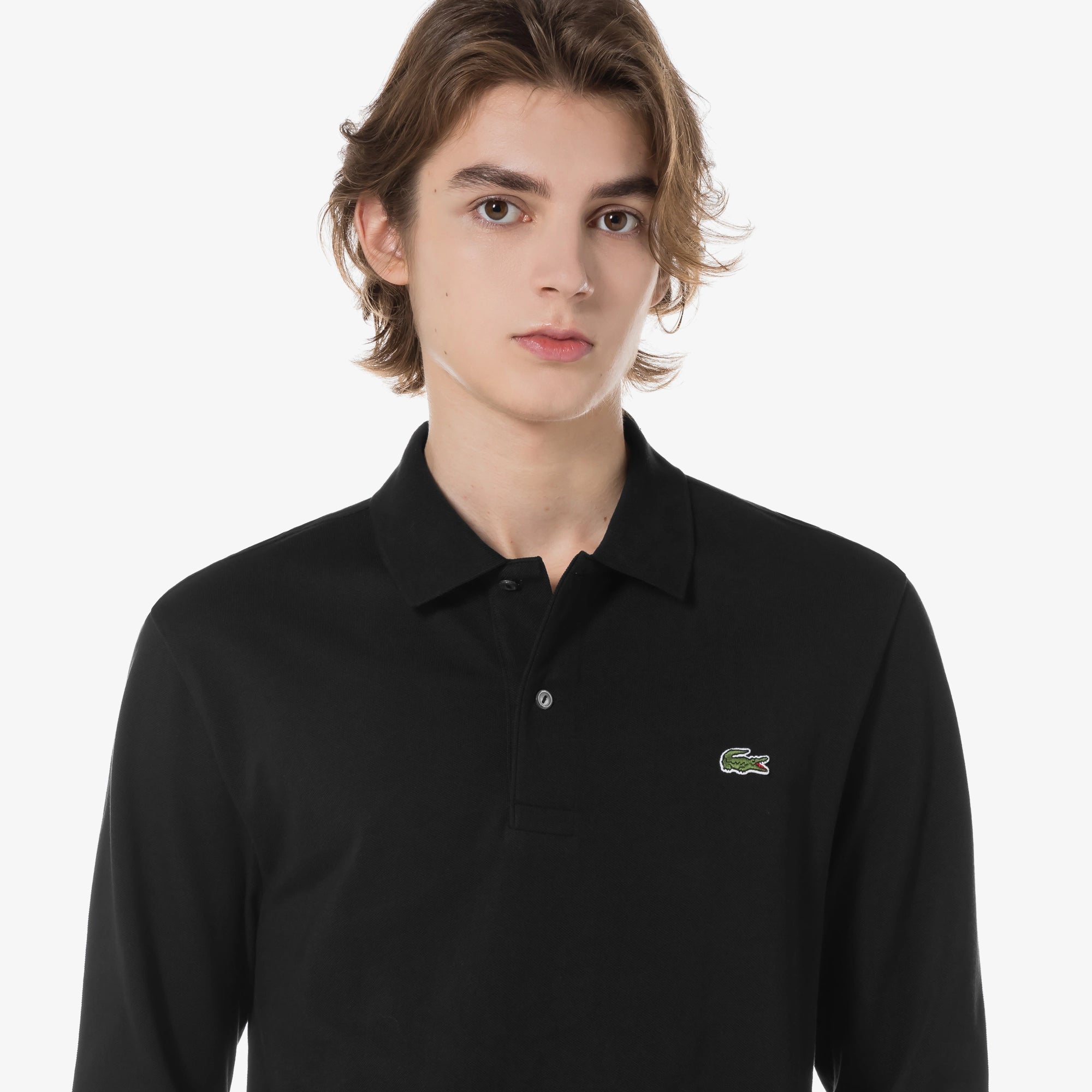 Áo LACOSTE French Regular Fit Long Sleeve Basic Polo #031 / Black - Kallos Vietnam