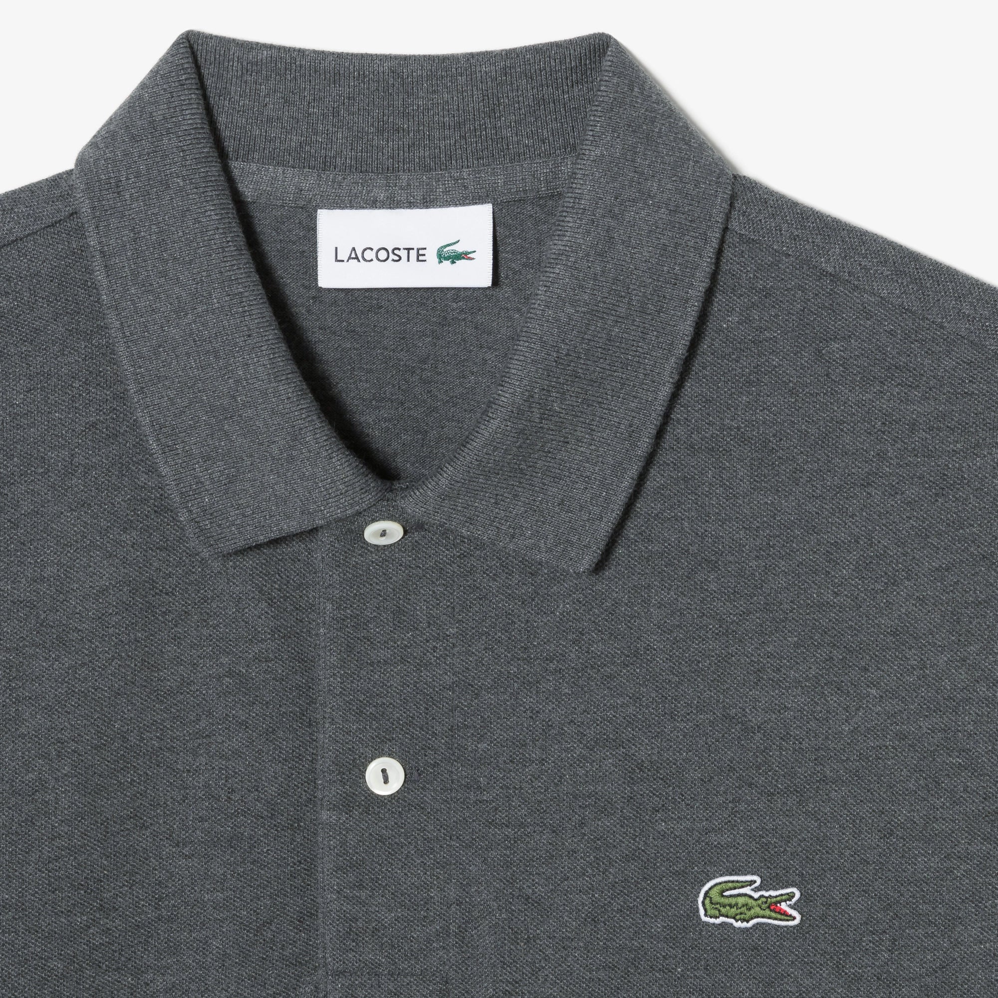 Áo LACOSTE French Regular Fit Long Sleeve Basic Polo #050 / Grey Pitch - Kallos Vietnam