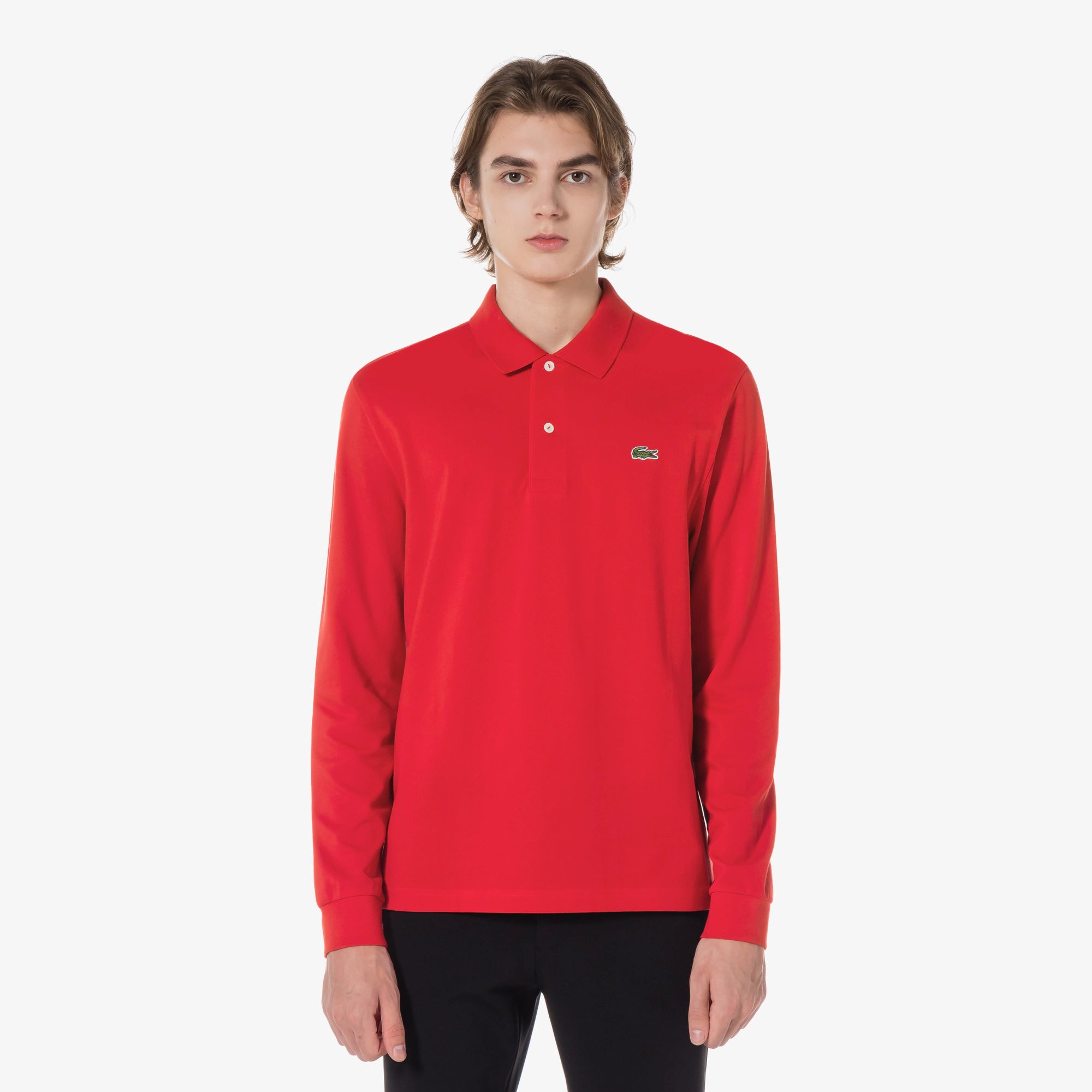 Áo LACOSTE French Regular Fit Long Sleeve Basic Polo #240 / Red - Kallos Vietnam