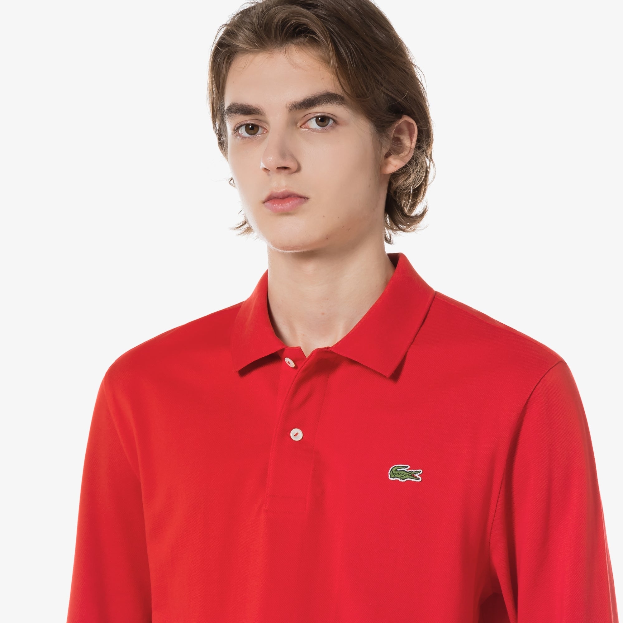 Áo LACOSTE French Regular Fit Long Sleeve Basic Polo #240 / Red - Kallos Vietnam