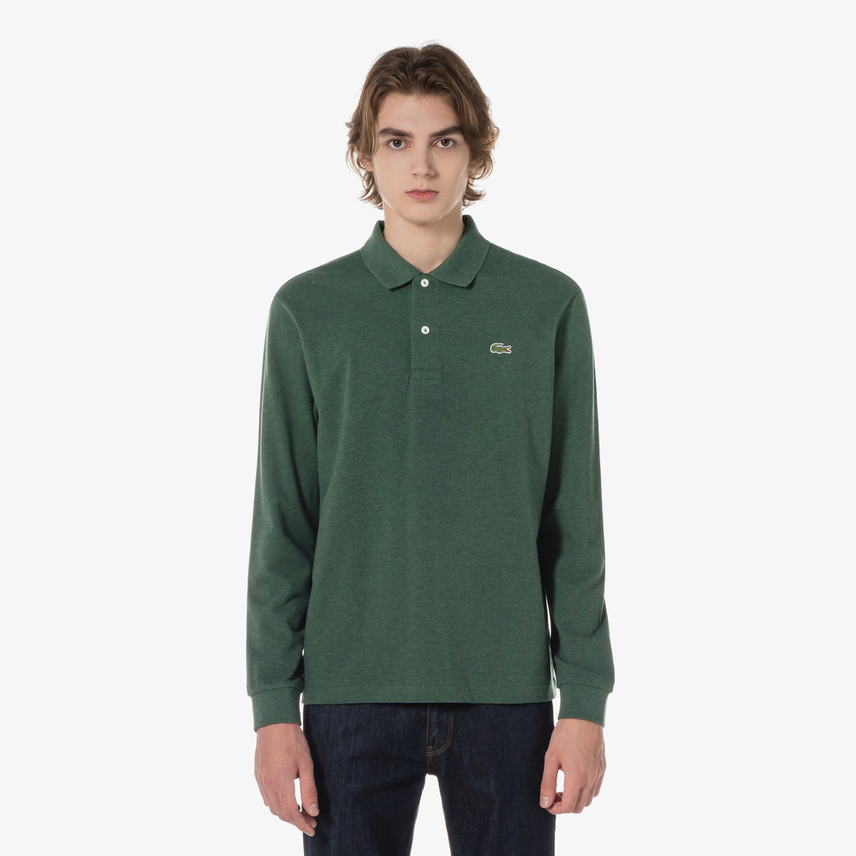 Áo LACOSTE French Regular Fit Long Sleeve Basic Polo #EL8 / Green