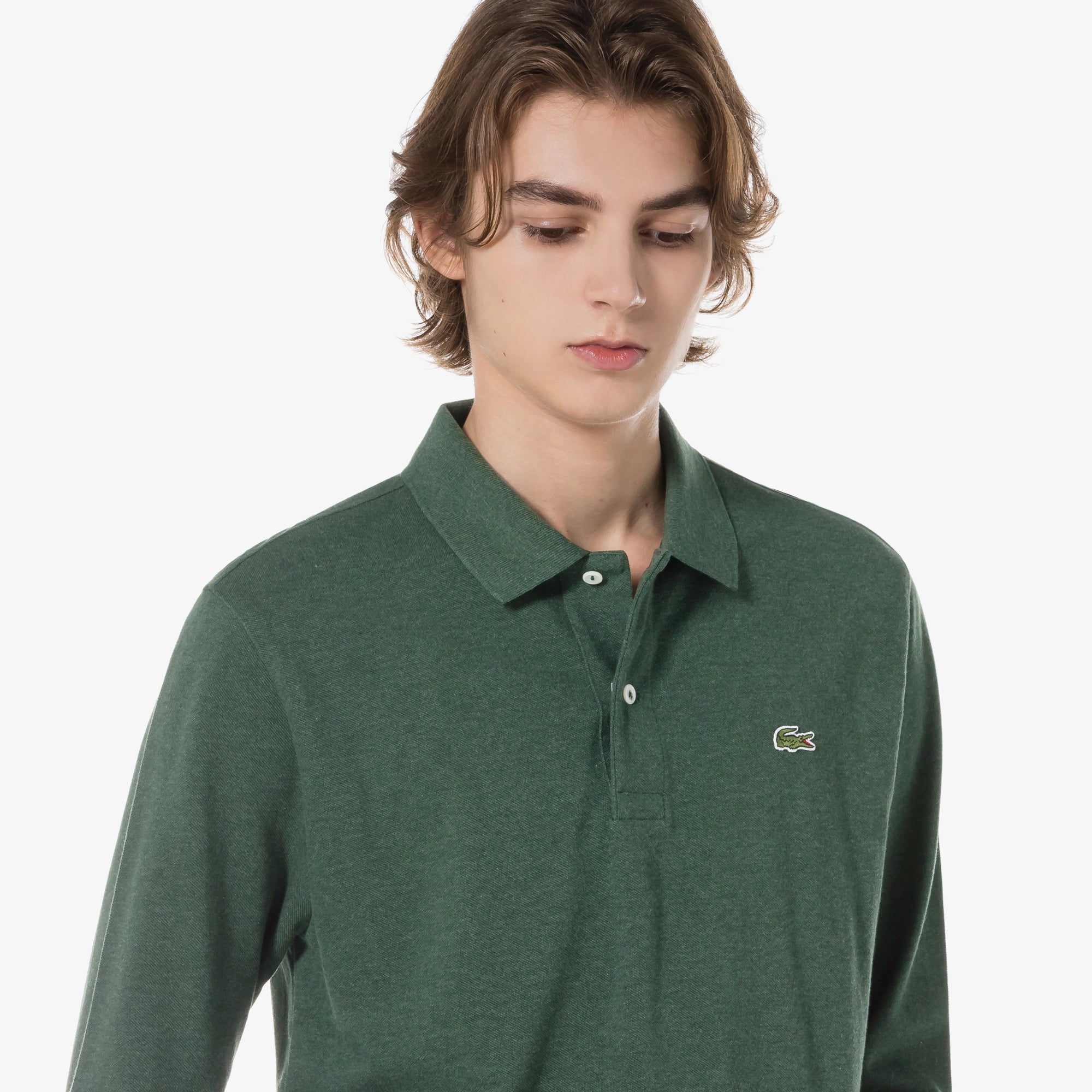 Áo LACOSTE French Regular Fit Long Sleeve Basic Polo #EL8 / Green - Kallos Vietnam
