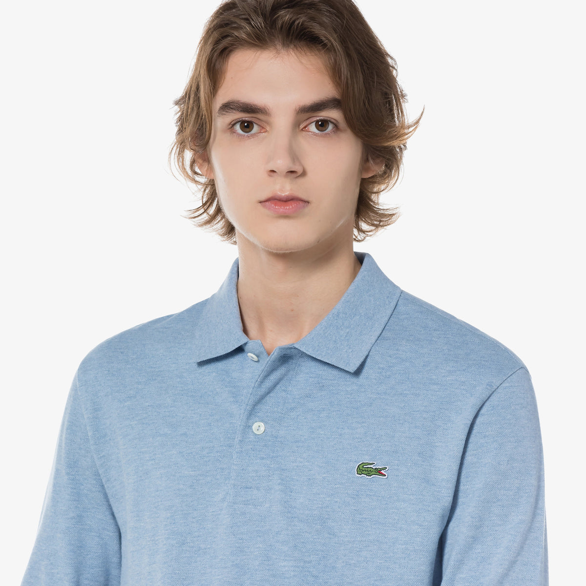 Áo LACOSTE French Regular Fit Long Sleeve Basic Polo #HBP / Pastel Blue