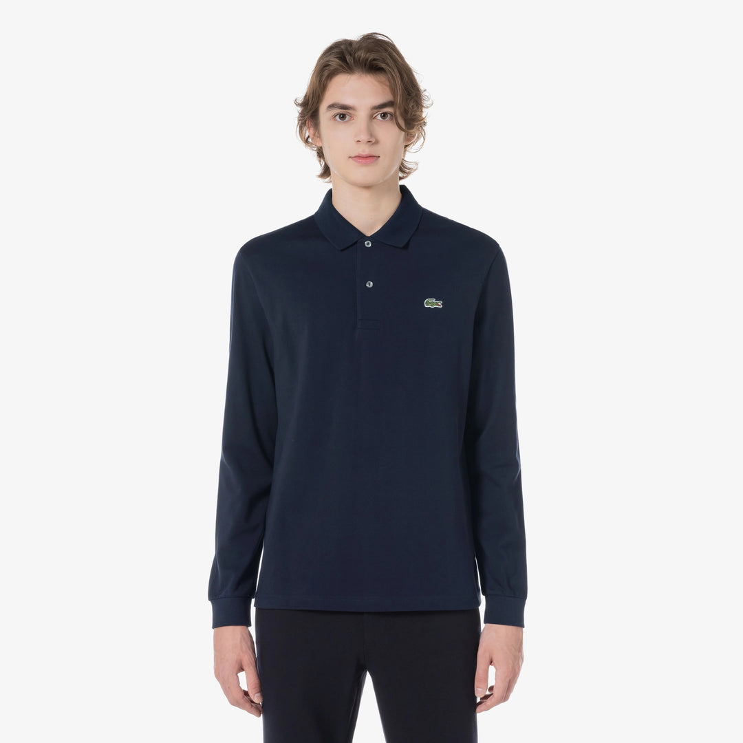 Áo LACOSTE French Regular Fit Long Sleeve Basic Polo #HDE / Abysm Blue