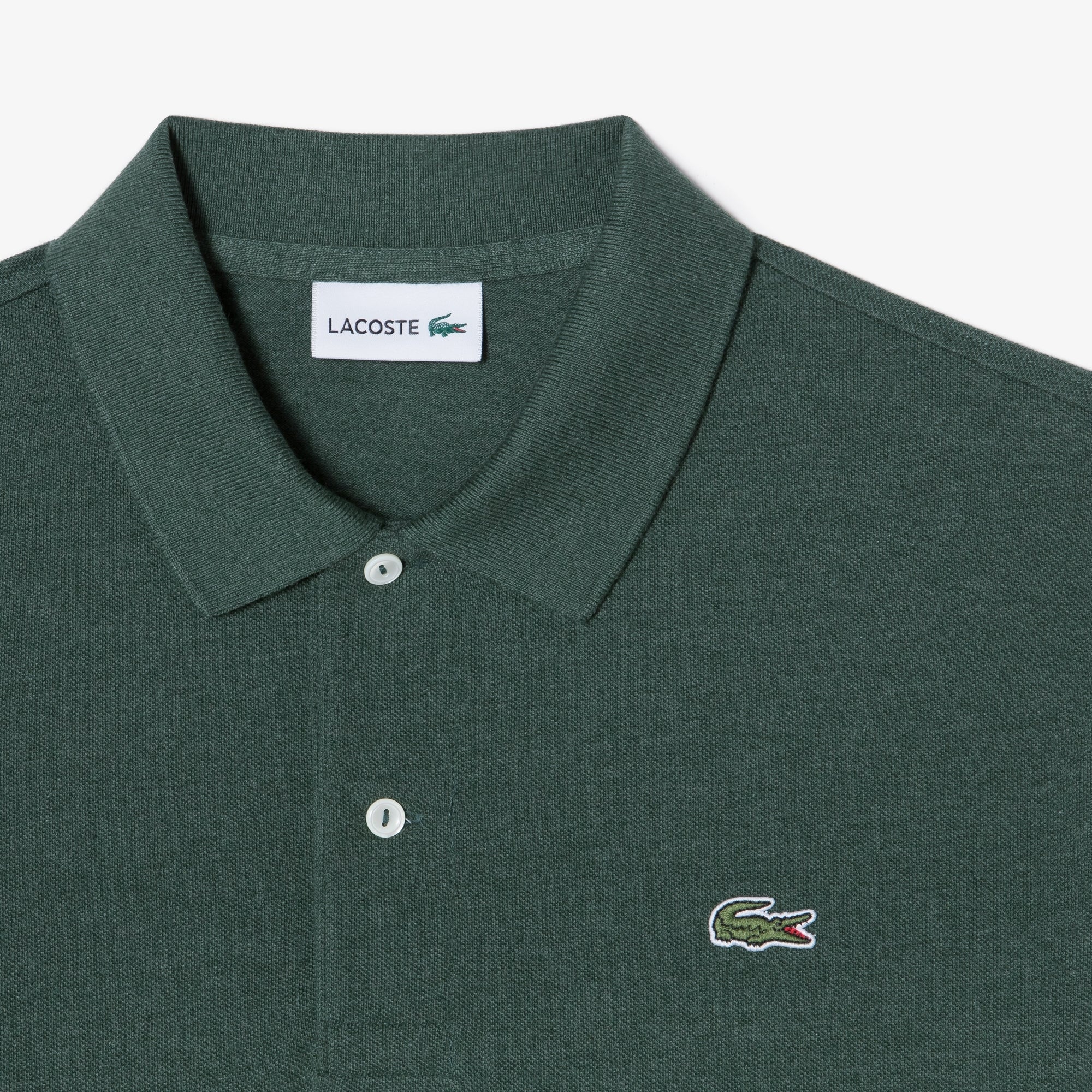 Áo LACOSTE French Regular Fit Long Sleeve Basic Polo #L7A / Khaki Green - Kallos Vietnam