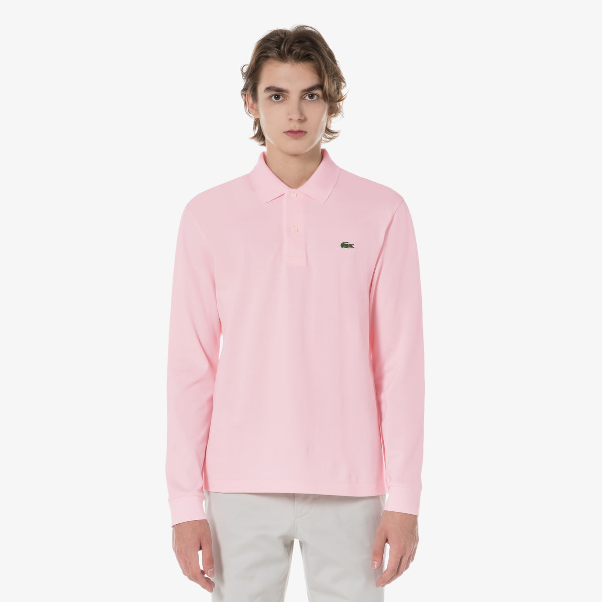 Áo LACOSTE French Regular Fit Long Sleeve Basic Polo #T03 / Light Pink