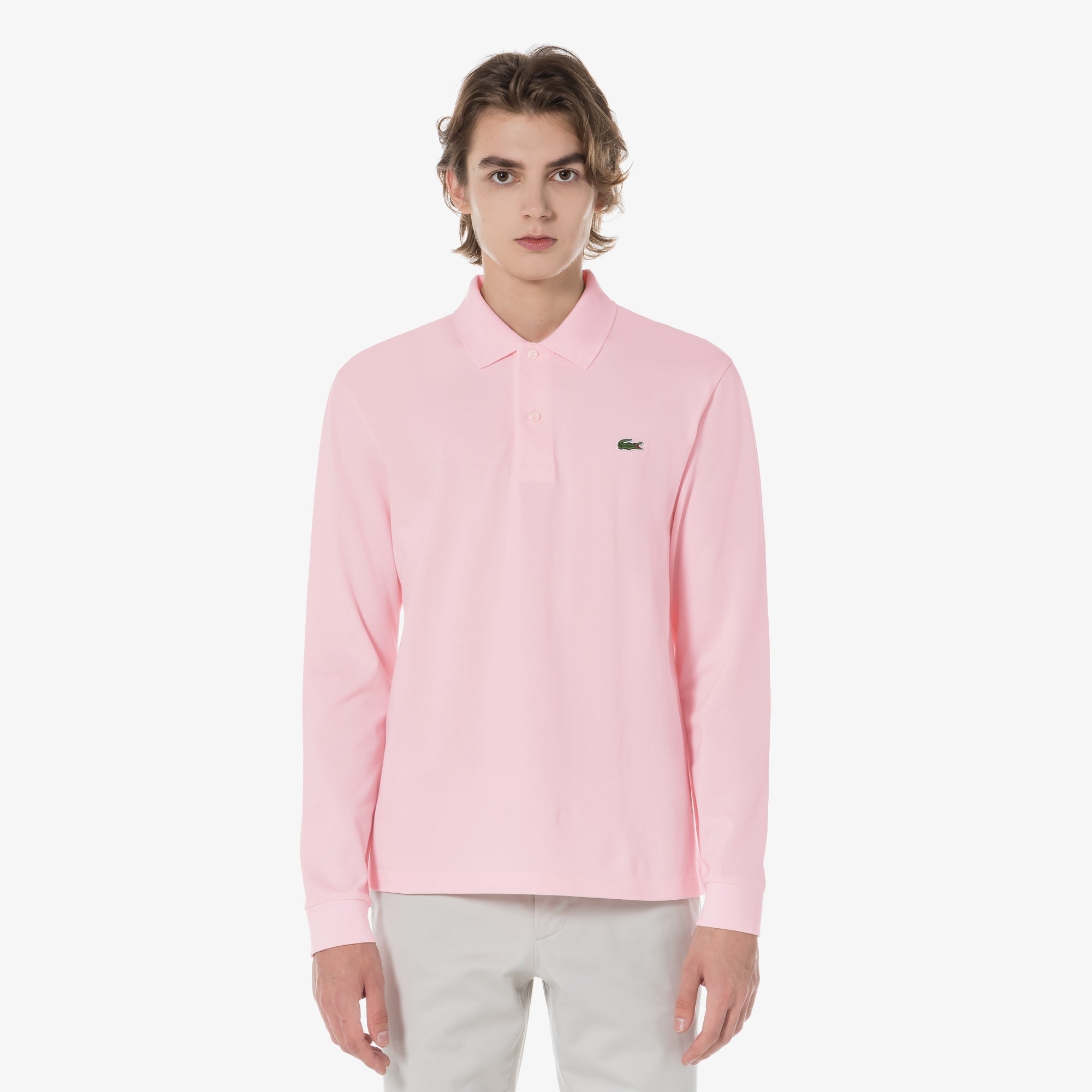 Áo LACOSTE French Regular Fit Long Sleeve Basic Polo #T03 / Light Pink - Kallos Vietnam