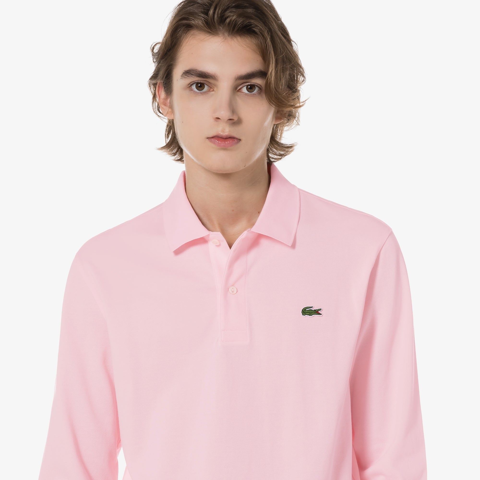 Áo LACOSTE French Regular Fit Long Sleeve Basic Polo #T03 / Light Pink - Kallos Vietnam