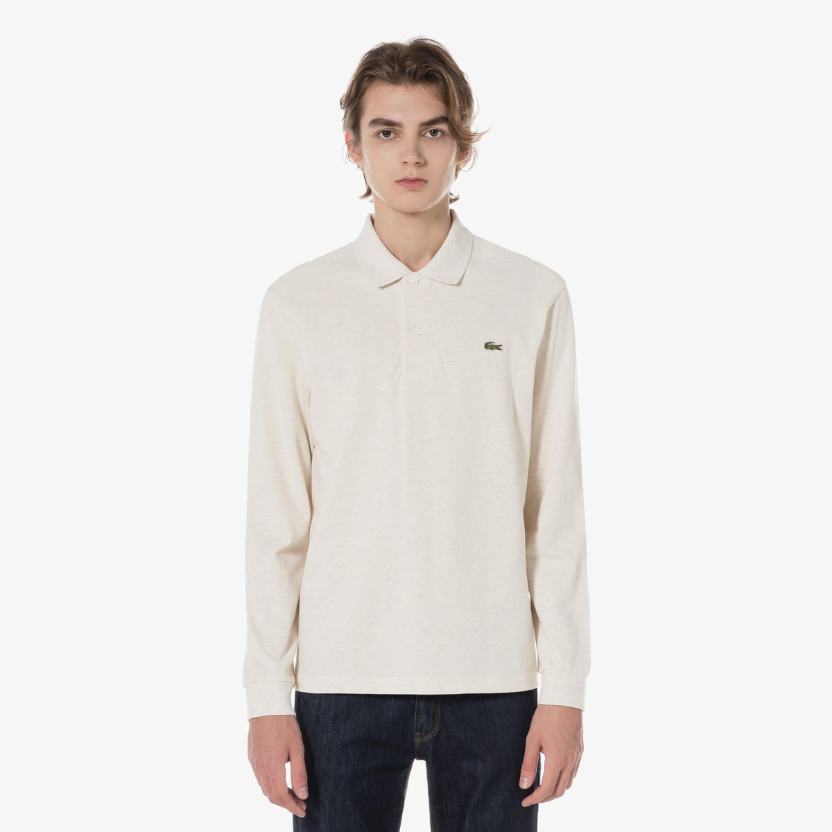 Áo LACOSTE French Regular Fit Long Sleeve Basic Polo #XFJ / Cream