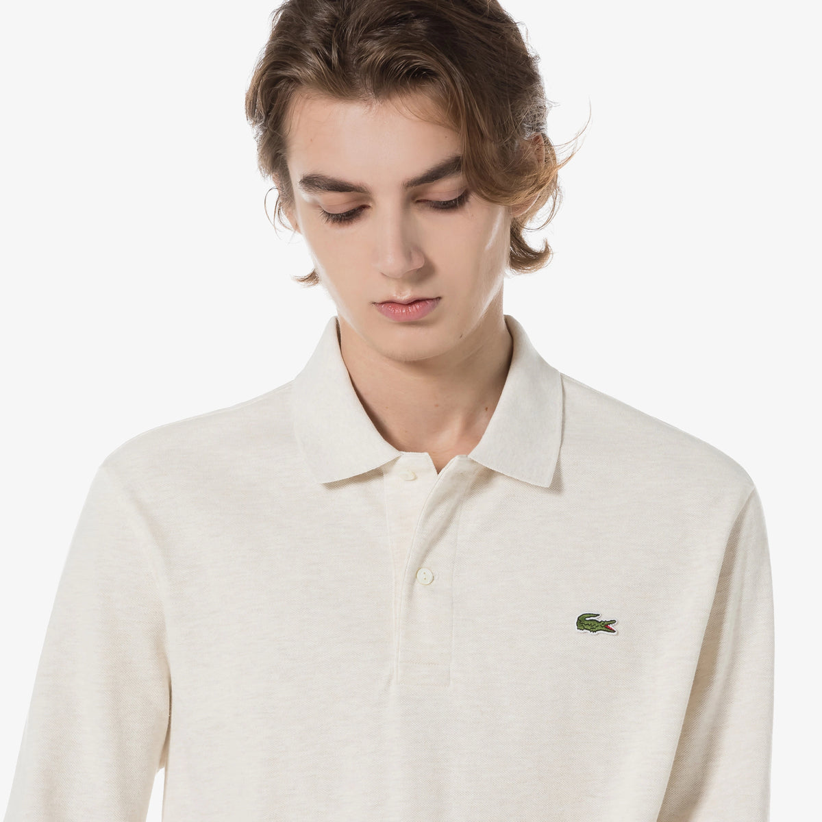 Áo LACOSTE French Regular Fit Long Sleeve Basic Polo #XFJ / Cream