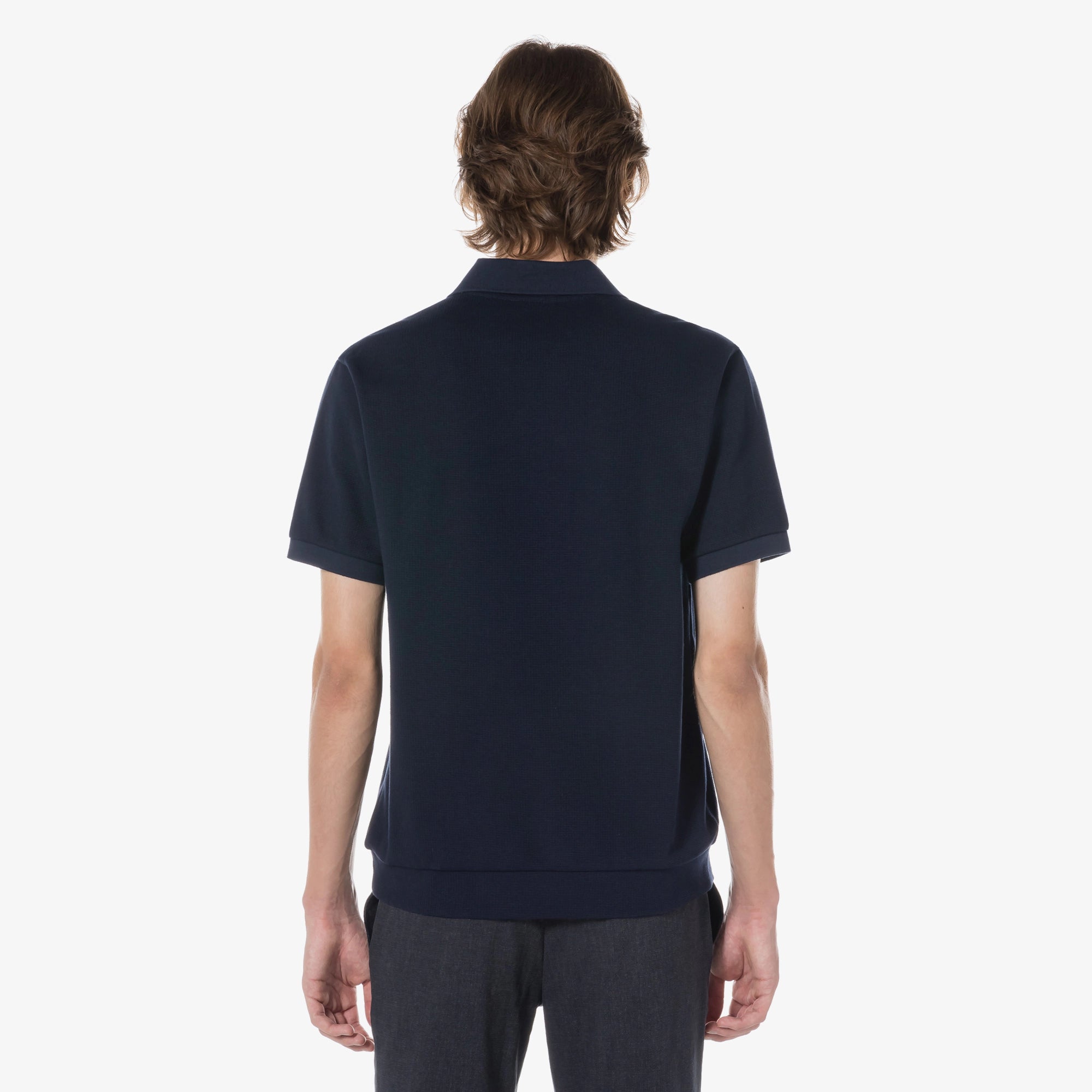 Áo LACOSTE Open Collar Texture Polo #HDE / Abysm Blue - Kallos Vietnam