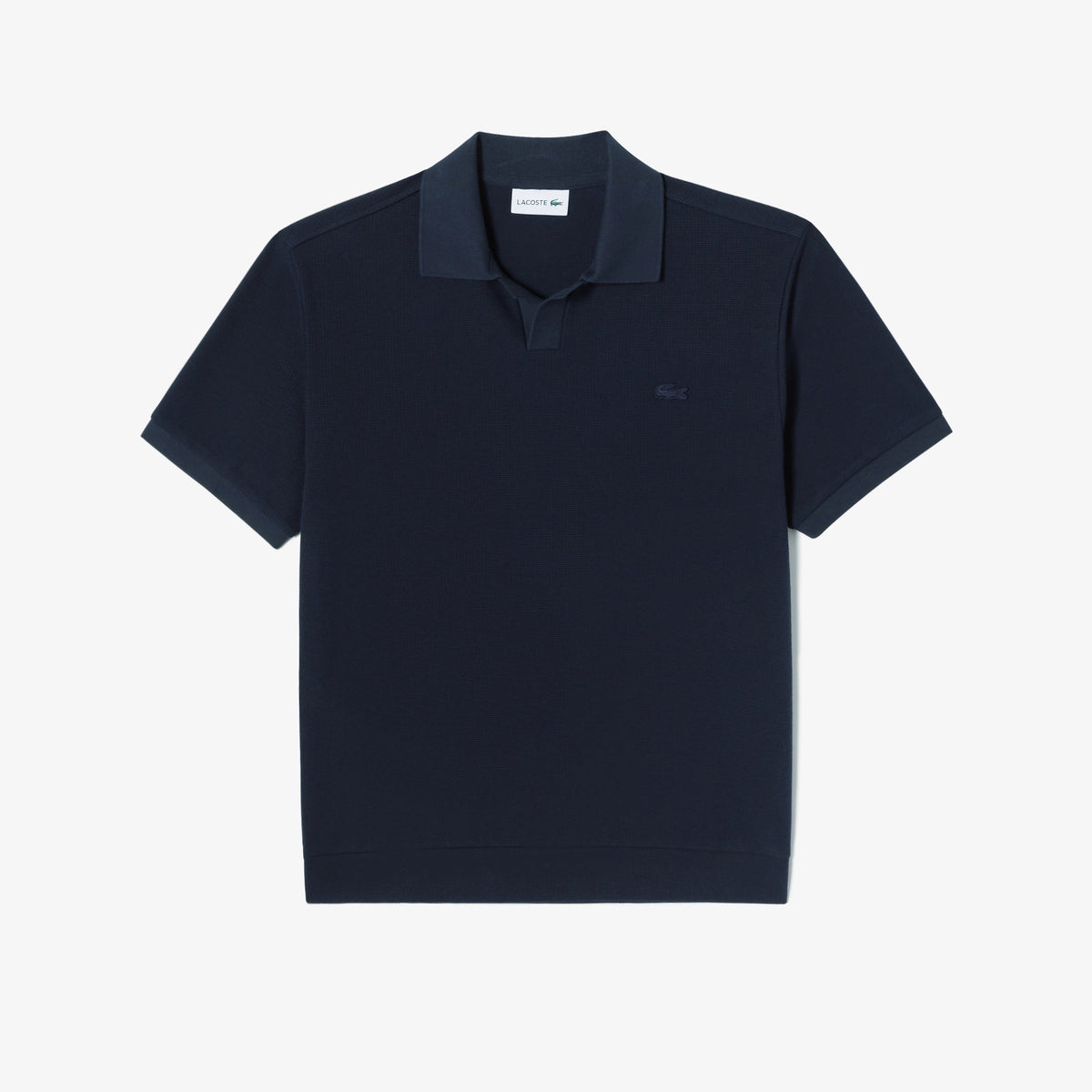 Áo LACOSTE Open Collar Texture Polo #HDE / Abysm Blue