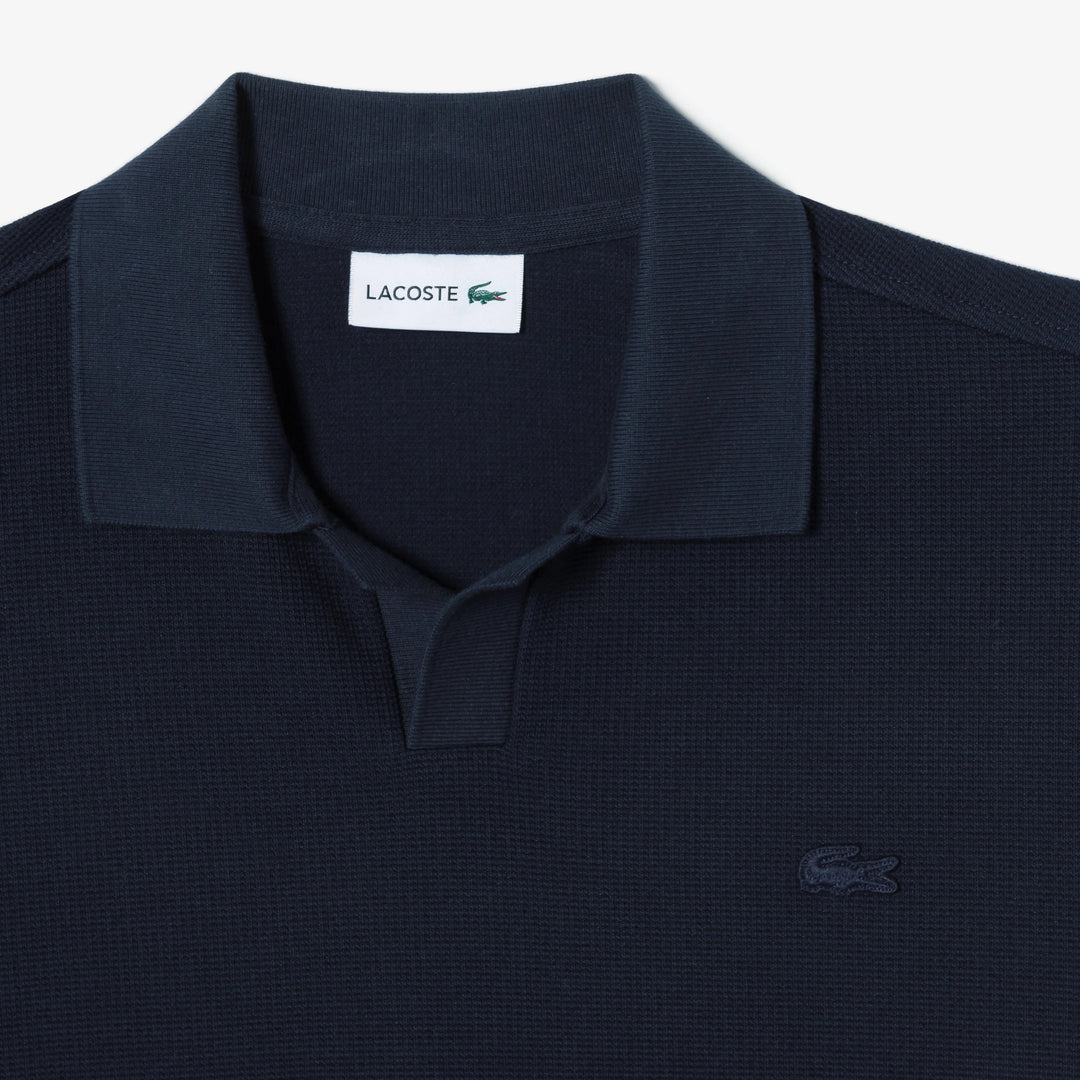 Áo LACOSTE Open Collar Texture Polo #HDE / Abysm Blue