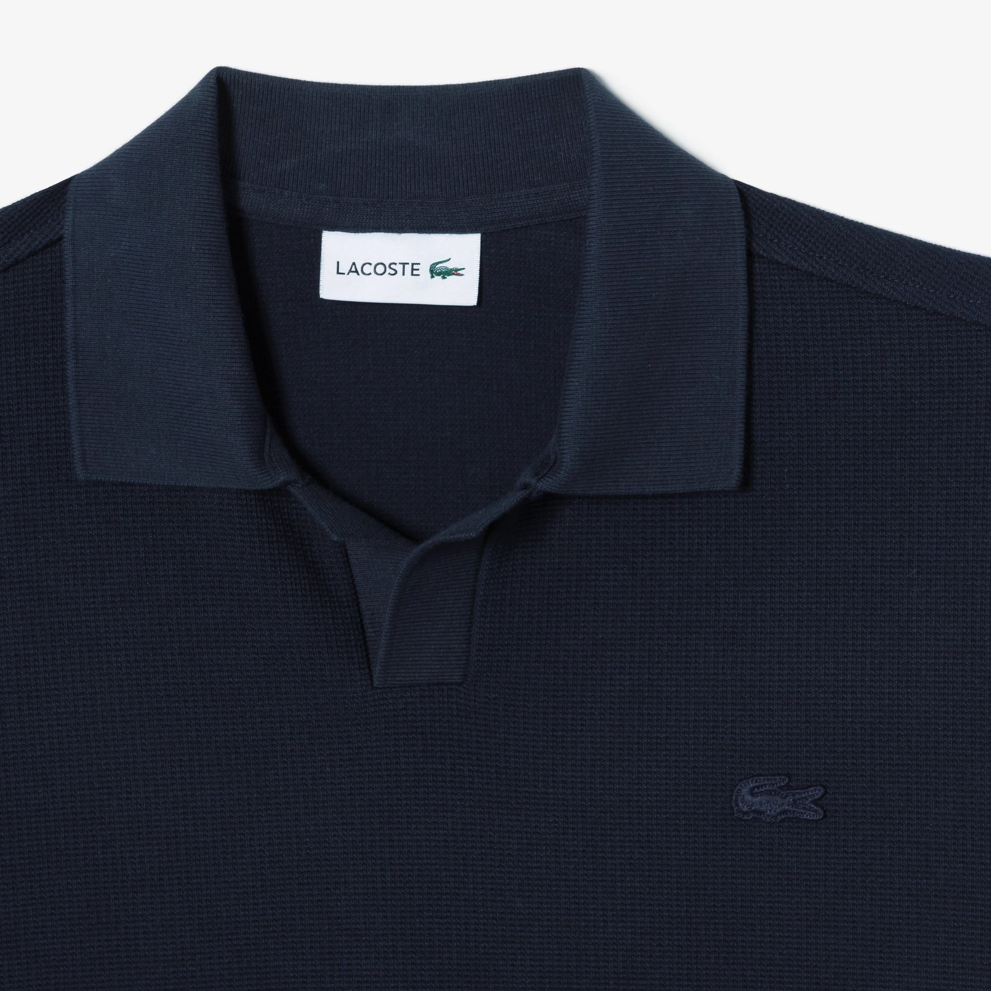 Áo LACOSTE Open Collar Texture Polo #HDE / Abysm Blue - Kallos Vietnam