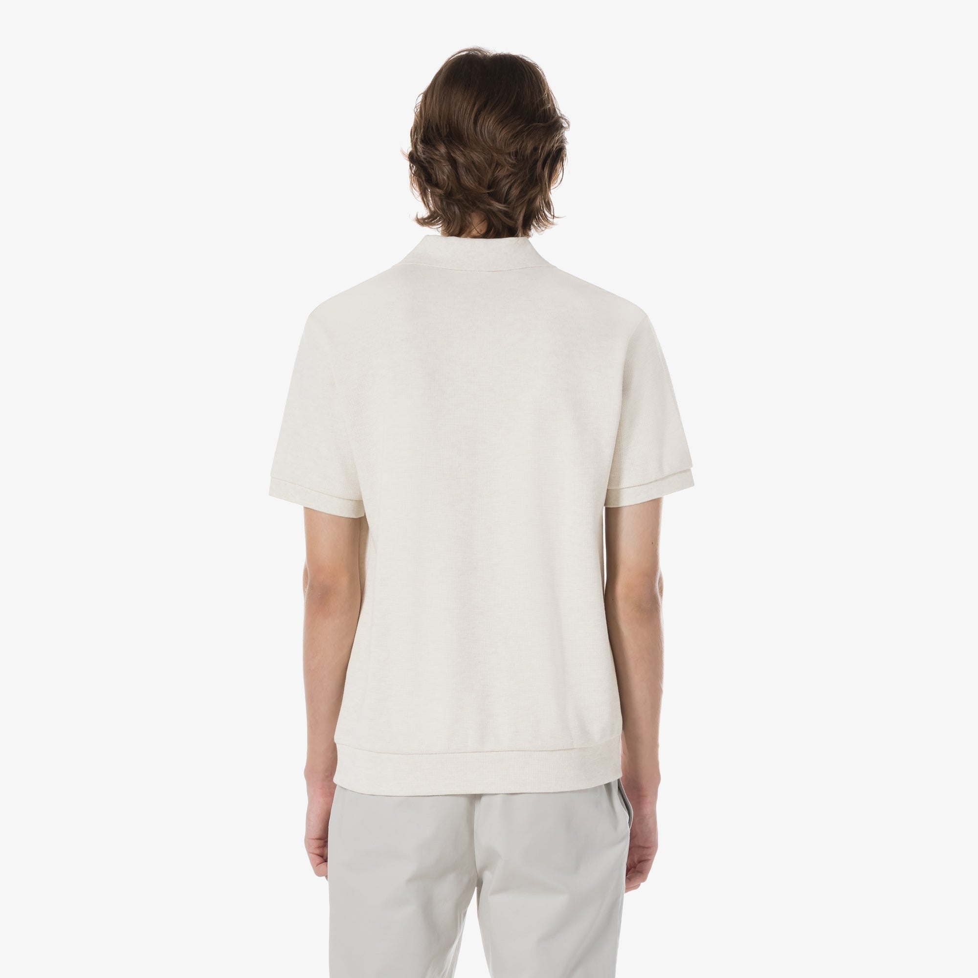 Áo LACOSTE Open Collar Texture Polo #XFJ / Cream - Kallos Vietnam