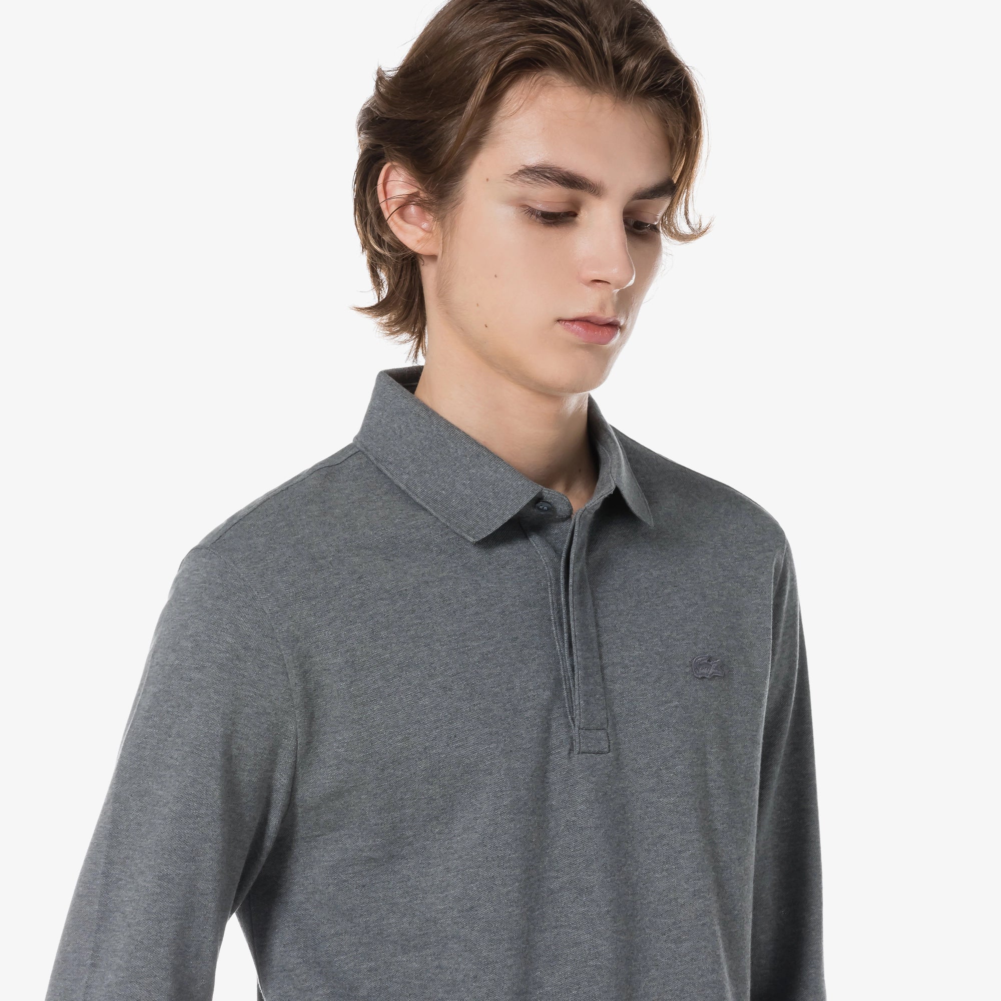 Áo LACOSTE PARIS Long Sleeve Polo #050 / Grey Pitch - Kallos Vietnam