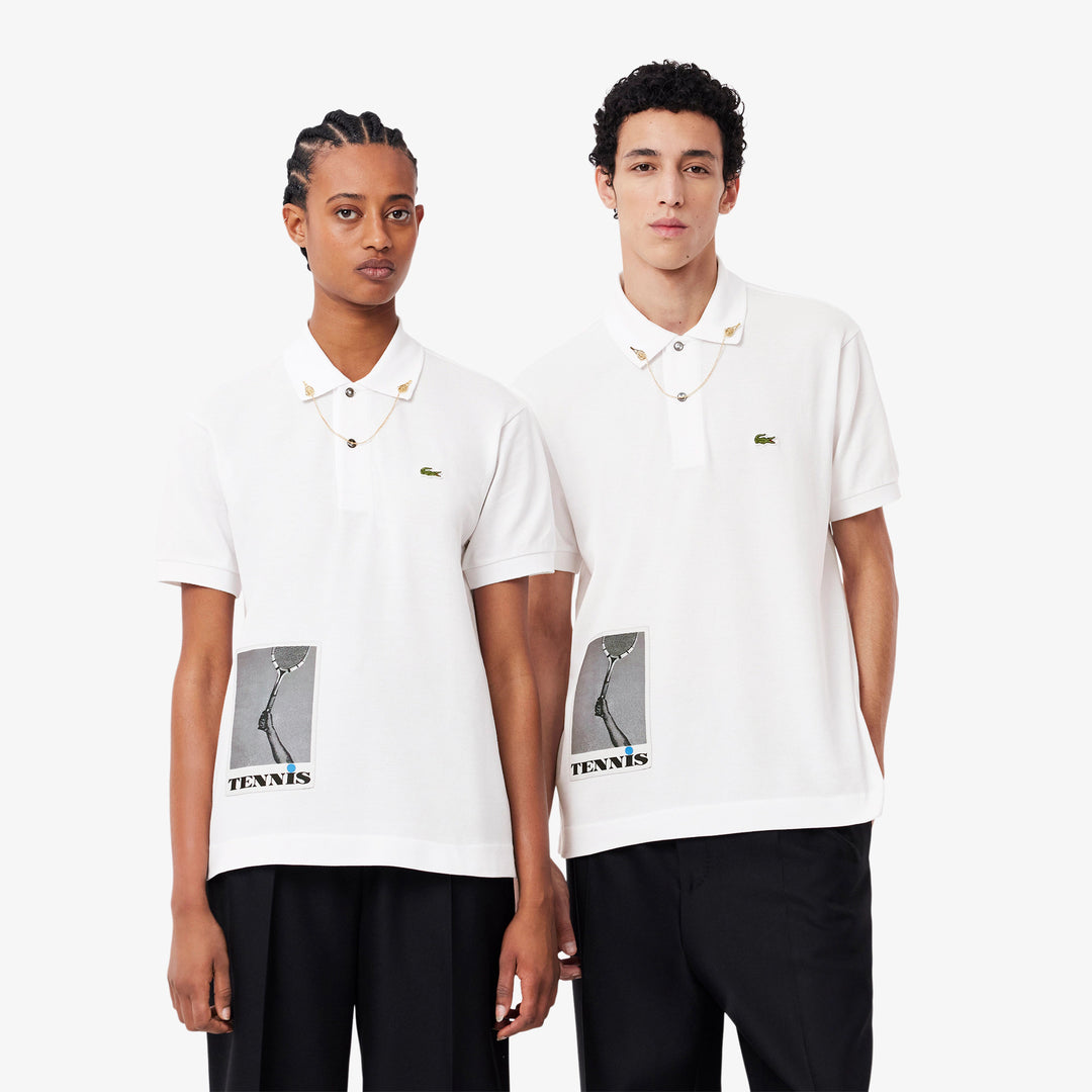 Áo LACOSTE Petite Piqué Photographic Polo #001 / White