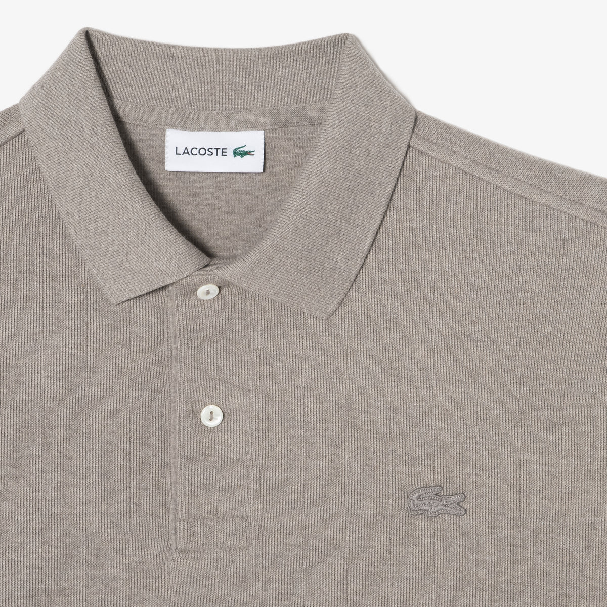 Áo LACOSTE Sweater-Like Long-Sleeve Polo #SIX / Grey