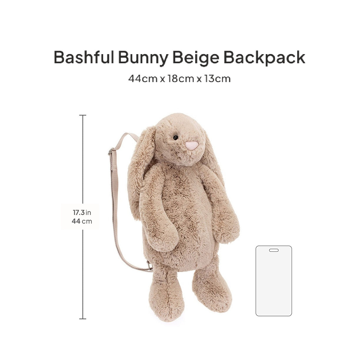 Ba Lô Thỏ Bông JELLYCAT Bashful Bunny Beige Backpack