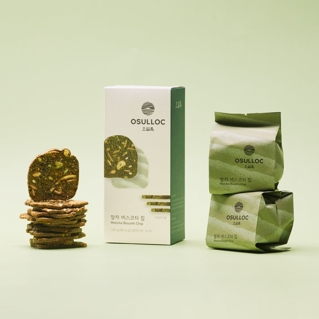 Bánh OSULLOC Matcha Biscotti Chip-Kallos