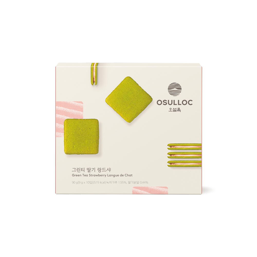 Bánh Quy OSULLOC Green Tea Strawberry Langue De Chat-Kallos