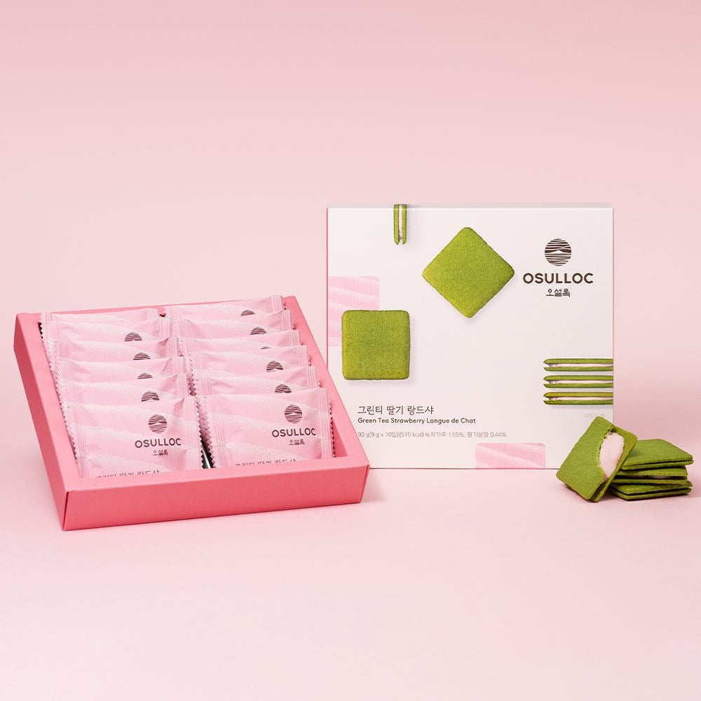 Bánh Quy OSULLOC Green Tea Strawberry Langue De Chat-Kallos
