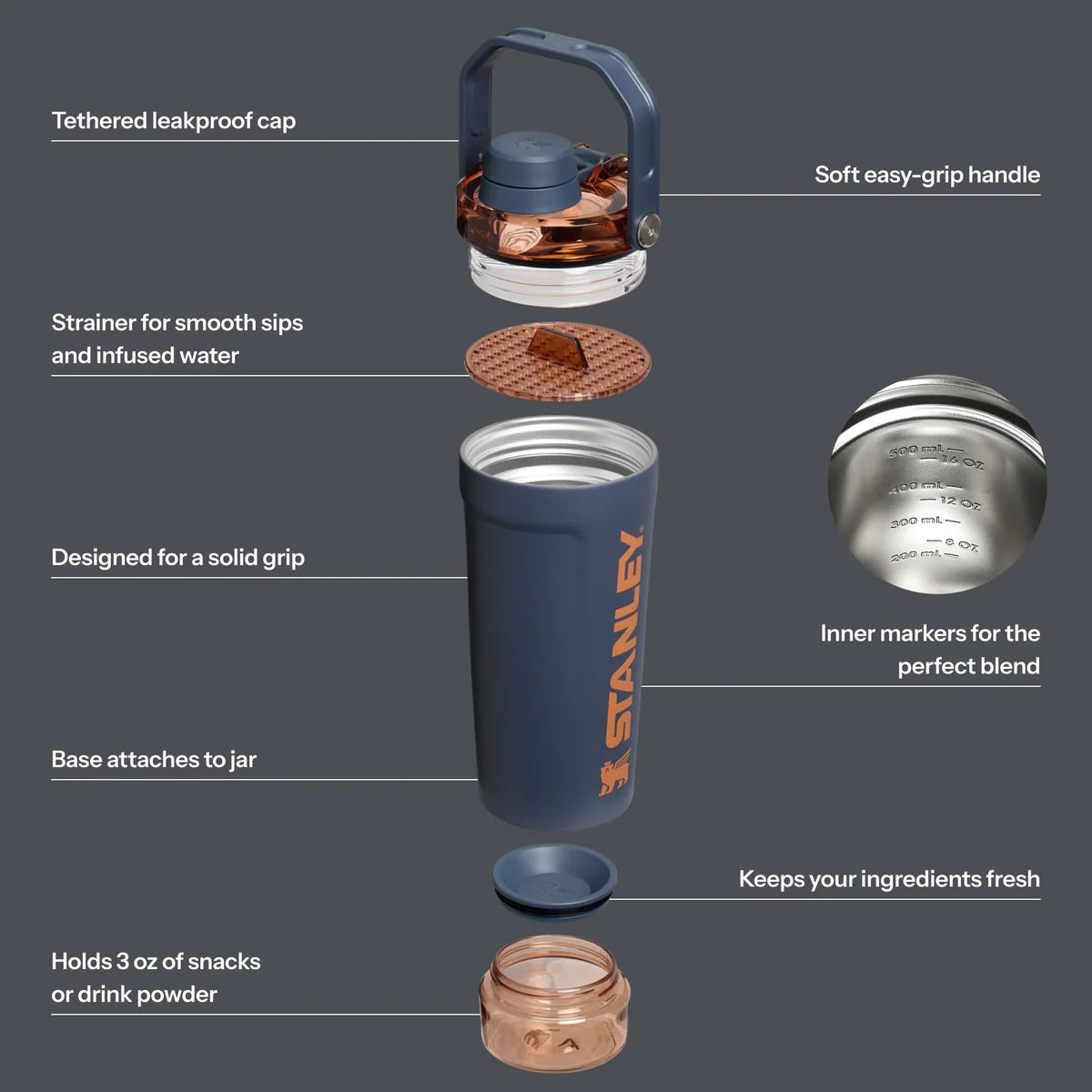 Bình Nước STANLEY Activate Shaker Bottle #Twilight