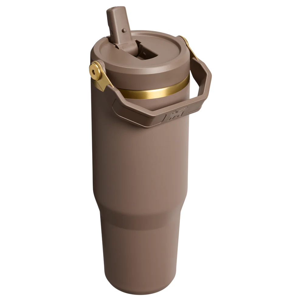 Bình Nước STANLEY IceFlow Flip Straw Tumbler #Espresso Gold