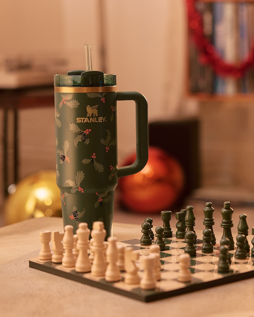 Bình Nước Stanley Quencher H2.0 Flowstate Tumbler #Holiday Botanical