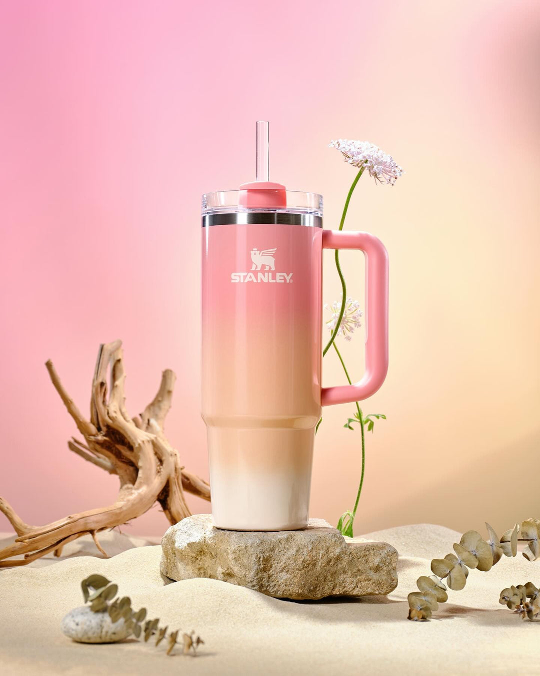 Bình Nước Stanley Quencher H2.0 Flowstate Tumbler #Pink Mesa Sunset